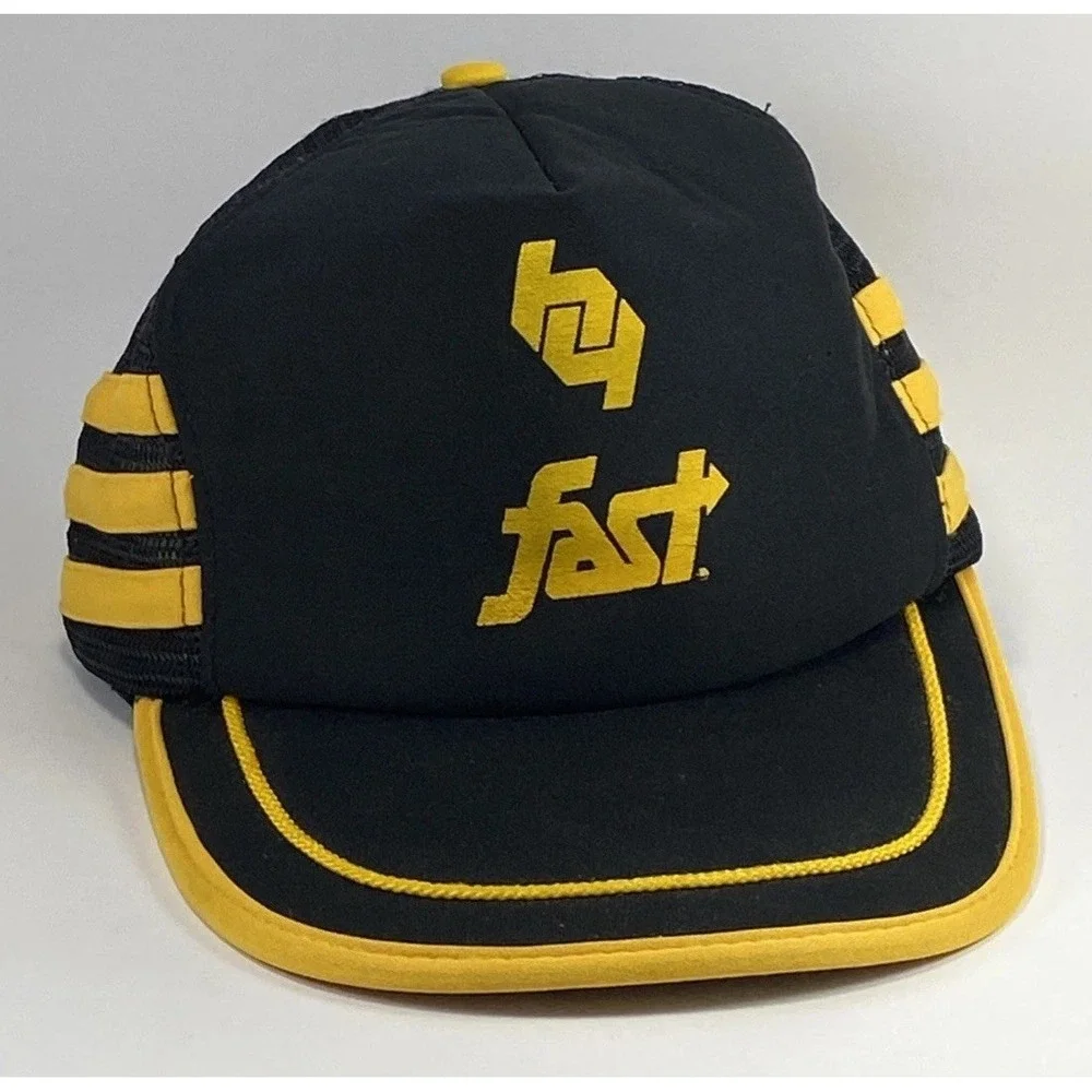 Vintage Fast HVAC Cap  Heating Cooling Trucker Hat Snapback‎ Damage Mesh Stripes